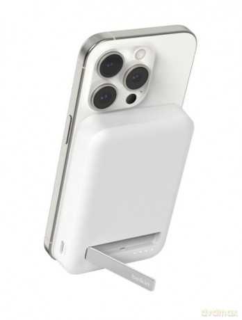 Powerbank ze standem 8000mAh Qi2 MagSafe Biały