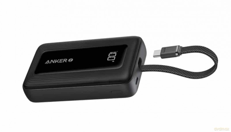 Powerbank ZOLO 10000mAh 30W wbudowany kabel USB-C, czarny