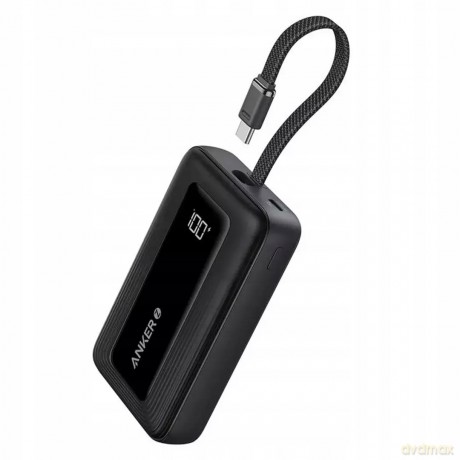 Powerbank ZOLO 20000mAh 30W wbudowany kabel USB-C, czarny