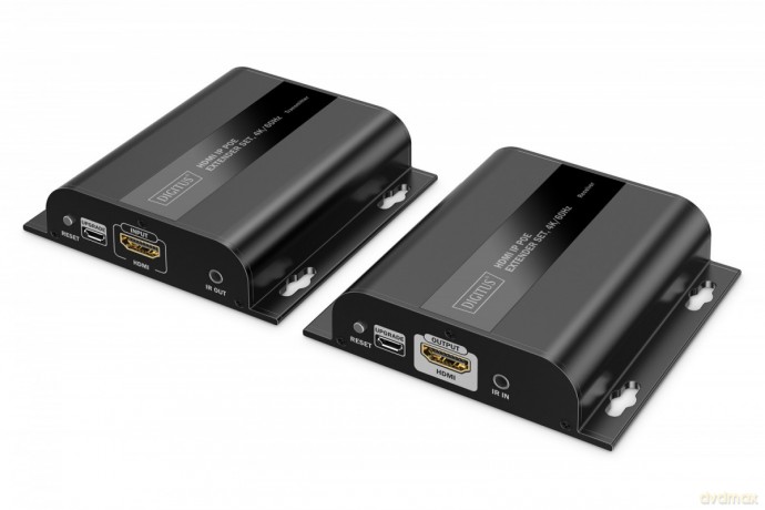 Przedłużacz (extender) po skrętce kat.6 HDMI 4K/60Hz przez IP 1G lub do 120m/200m z PoE, max. 253 odbiorniki, sterowanie IR - zestaw