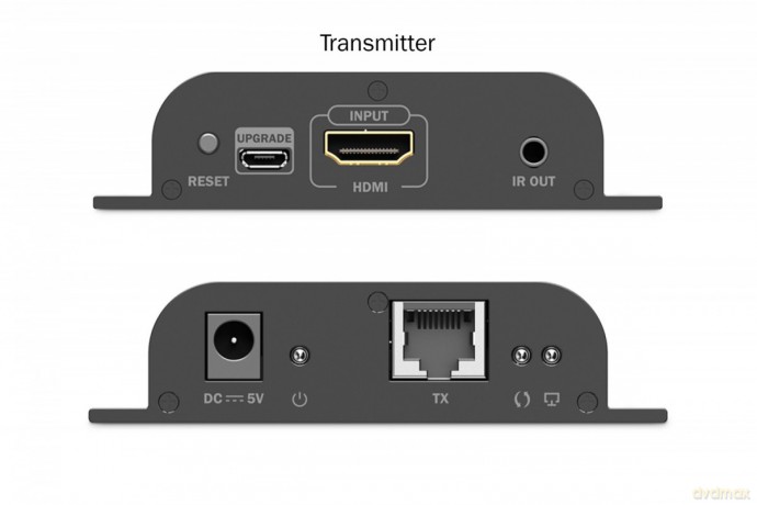 Przedłużacz (extender) po skrętce kat.6 HDMI 4K/60Hz przez IP 1G lub do 120m/200m, max. 253 odbiorniki, sterowanie IR - zestaw (odbiornik/nadajnik)