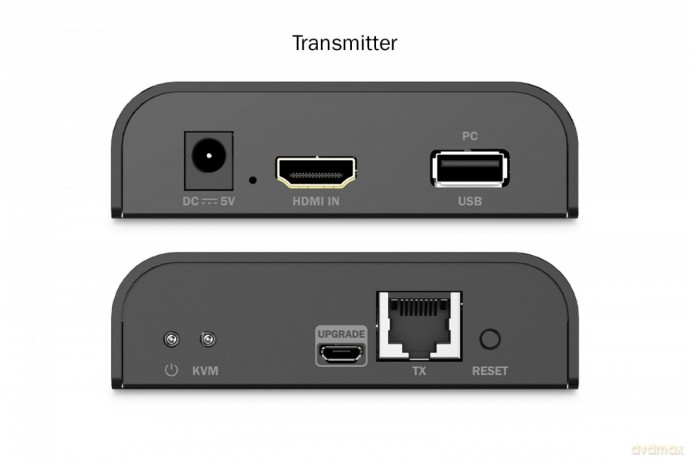 Przedłużacz (extender) po skrętce kat.6 HDMI 4K/60Hz z KVM USB 2.0 przez IP 1G lub do 120m/200m, max. 253 odbiorniki, ekran dotykowy - zestaw
