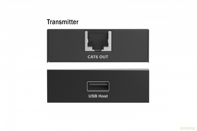 Przedłużacz (extender) po skrętce kat.6 USB 2.0 do 150m, 4x USB-A do 480 Mbps, 1x RJ45 (Gigabit Ethernet) - zestaw (odbiornik/nadajnik)