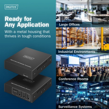 Przedłużacz (extender) po skrętce kat.6A USB 3.1 Gen1 do 100m, 3x USB-A, 1x USB-C do 5 Gbps, 1x RJ45 (Gigabit Ethernet) - zestaw (odbiornik/nadajnik)