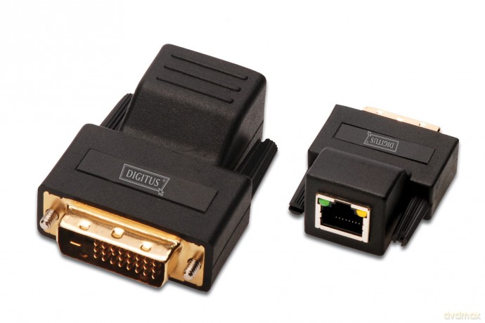 Przedłużacz/Extender DVI do 50m po skrętce Cat.5e UTP, 1920x1200 60Hz WUXGA (zestaw)