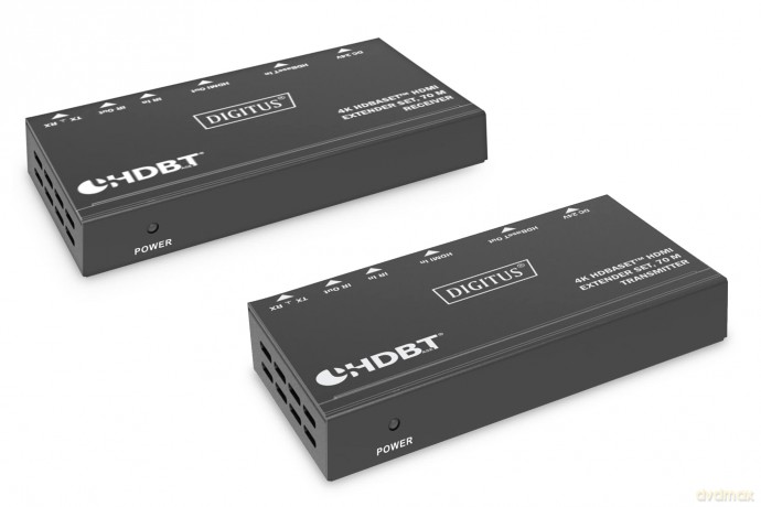 Przedłużacz/Extender HDMI 4K 30Hz 70m po skrętce Cat.6/7/8 HDBaseT HDCP2.2 IR RS232 PoC, zestaw