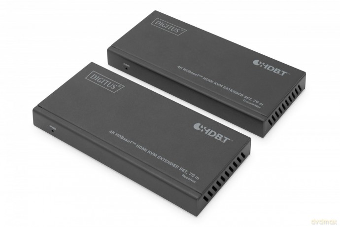 Przedłużacz/Extender KVM HDMI+USB HDBaseT 70m 4K30Hz HDCP 2.2 PoC (Power over Cable) audio IR zestaw