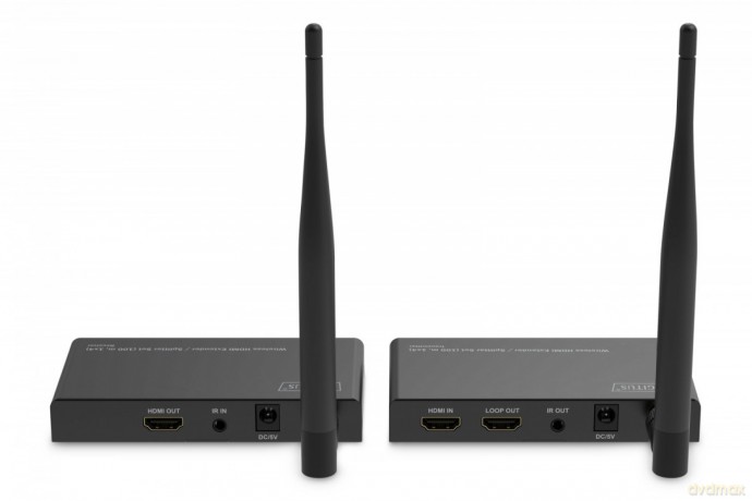 Przedłużacz/Extender splitter HDMI bezprzewodowy 100m 1080p 60Hz FHD 5GHz HDCP 1.3 (zestaw)