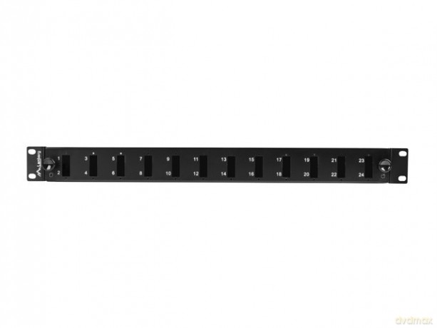 Przełącznica światłowodowa 12XSC duplex/12XLC QUAD rack 19 1U czarna + akcesoria