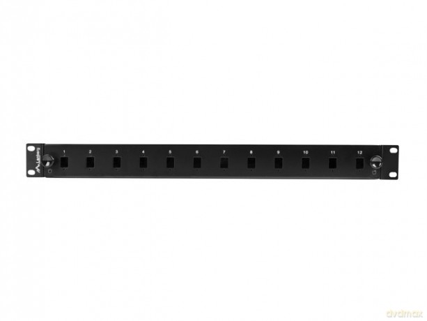 Przełącznica światłowodowa 12XSC simplex/12XLC duplex rack 19 1U czarna + akcesoria