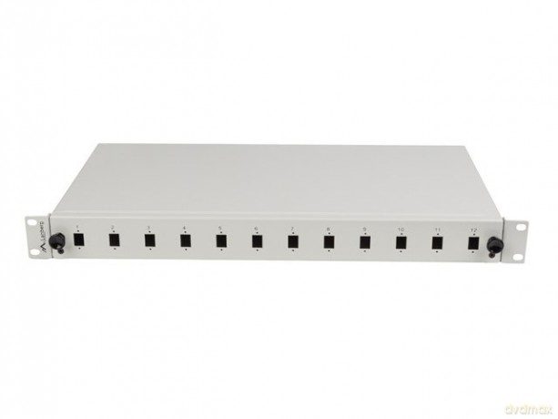 Przełącznica światłowodowa 12XSC simplex/12XLC duplex rack 19 1U szara + akcesoria
