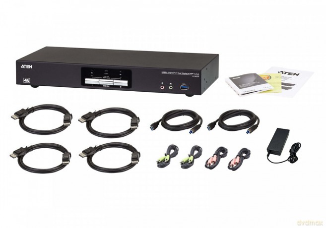 Przełącznik 2-portowy KVMP USB 3.0 DisplayPort 4K Dual Display
