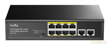 Przełącznik GS1010P 8-Port Gigabit PoE+ Switch, 2 Gigabit Uplink Ports 120W