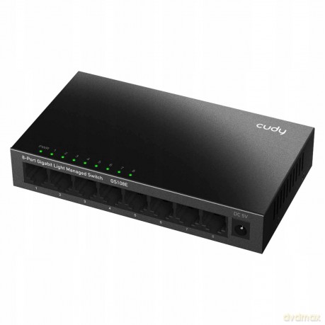 Przełącznik GS108E Gigabit Light Managed Switch 8-Port Gigabit Light Managed Switch, 8 10/100/1000M RJ45 Ports, Desktop Metal Power S