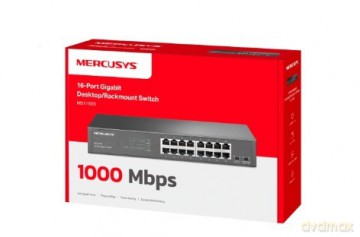 Przełącznik Mercusys 16-Port Gigabit Desktop/Rackmount Switch PORT: 16× Gigabit RJ45 Ports MS116GS