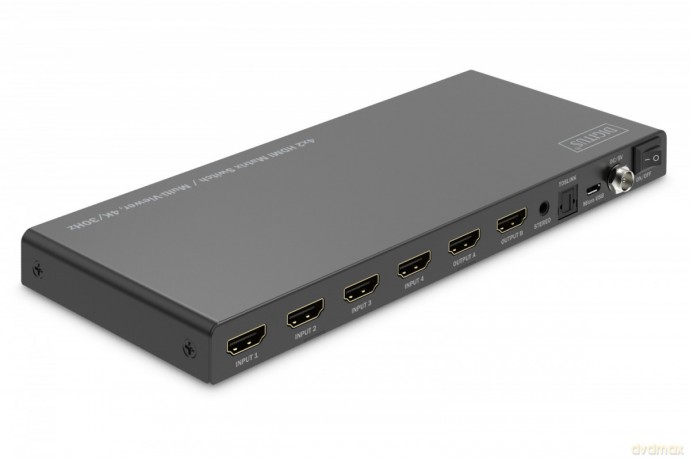 Przełącznik/Matrix HDMI 4/2-porty 4K/30Hz UHD HDCP 1.4 audio z pilotem