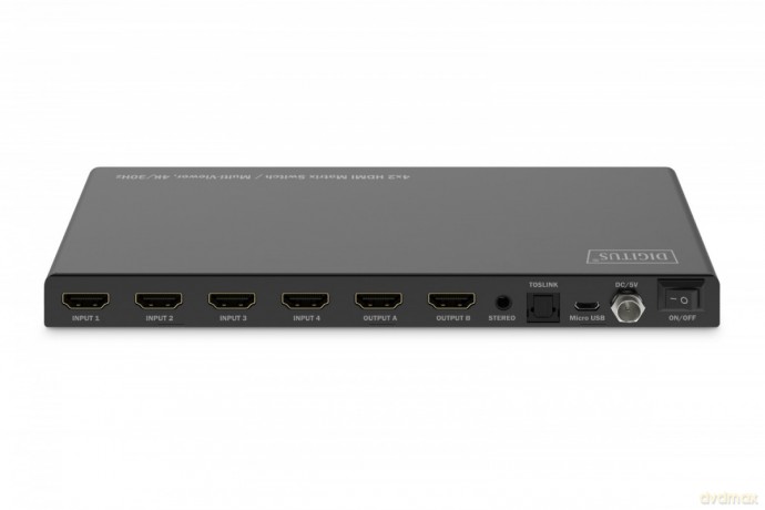 Przełącznik/Matrix HDMI 4/2-porty 4K/30Hz UHD HDCP 1.4 audio z pilotem