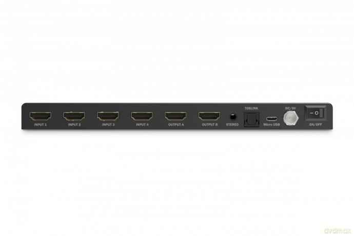 Przełącznik/Matrix HDMI 4/2-porty 4K/30Hz UHD HDCP 1.4 audio z pilotem