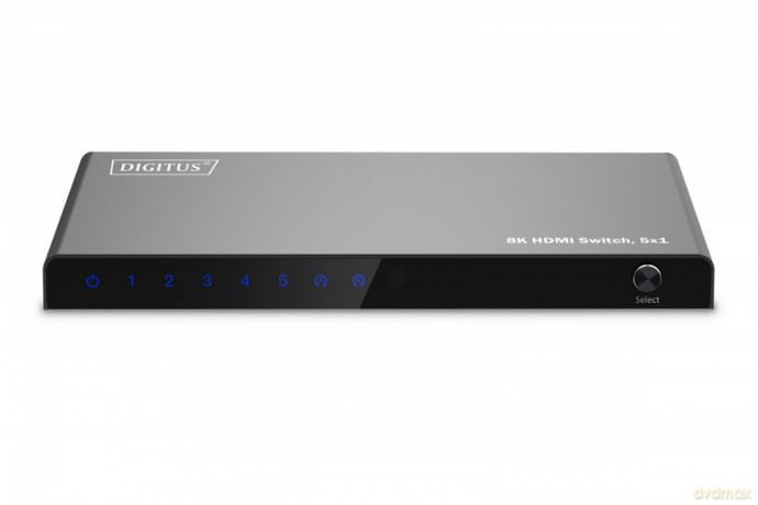 Przełącznik/Switch 8K HDMI 5x1, 60Hz (4:4:4), HDR, HDCP 2.3, pilot, Czarny