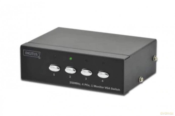 Przełącznik/Switch VGA 4-portowy, 250MHz 1080p 60Hz FHD