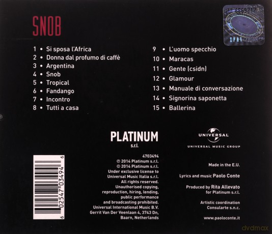 Paolo Conte: Snob [CD] 