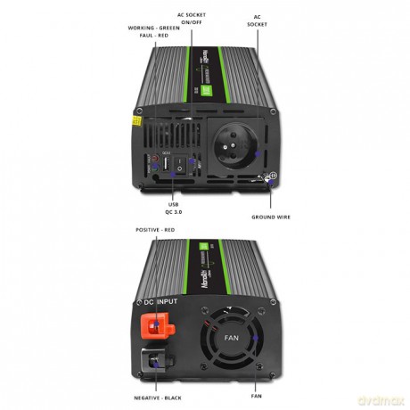 Przetwornica napięcia Monolith 2000 MS Wave | 12V na 230V | 1000/2000W | USB