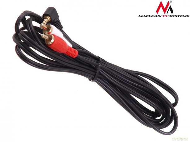 Przewód mini jack 3,5mm kątowy 2RCA 3m MCTV-825 Czarny
