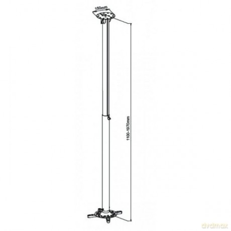 Ramię do projektora 110 -190cm sufitowe, 15kg, srebrne