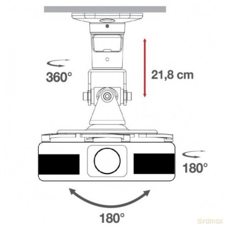 Ramię do projektora 22cm 10kg sufitowe białe