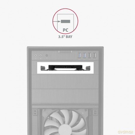 RHD-125S Ramka metalowa do montażu 1x 2.5" HDD w pozycji 3.5", szary