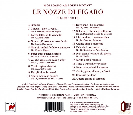 Teodor Currentzis: Mozart: Le nozze di Figaro (Highlights) [CD]