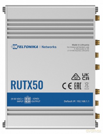 Router 5G RUTX50 Dual Sim, GNSS, WiFi, 4xLAN, USB2.0