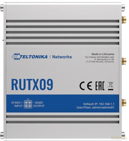 router LTE RUTX09 (Cat 6), 4xGbE, GNSS, Ethernet