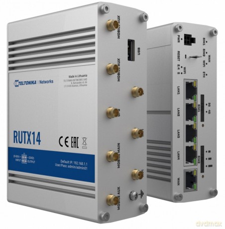 Router LTE RUTX14 (Cat12), WiFi, BLE, GNSS, Ethernet