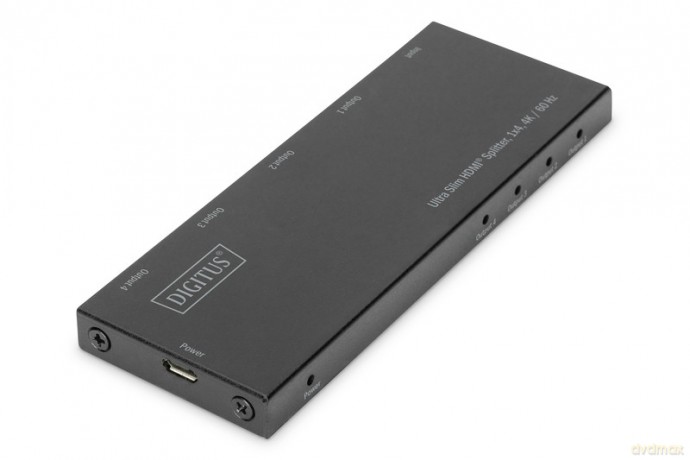 Rozdzielacz (Splitter) Ultra Slim HDMI 1x4 4K 60Hz 3D HDR HDCP 2.2 18 Gbps Micro USB