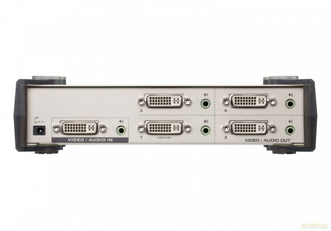 Rozdzielacz wideo 4 porty DVI/Audio Splitter