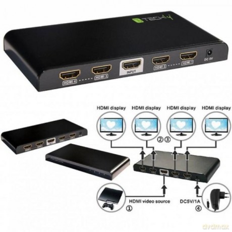 Rozdzielacz-splitter AV HDMI 2.0 1/4 Ultra HD 4Kx2K 3D
