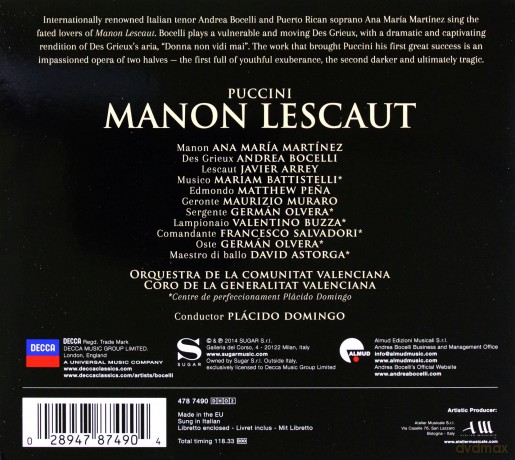 Andrea Bocelli: Puccini Manon Lescaut [2CD]