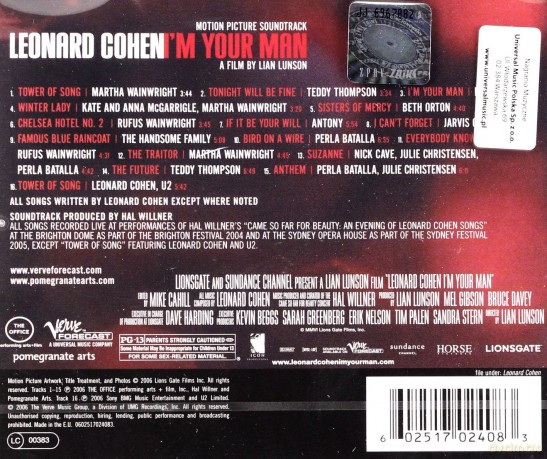 Leonard Cohen: I'm Your Man soundtrack [CD]