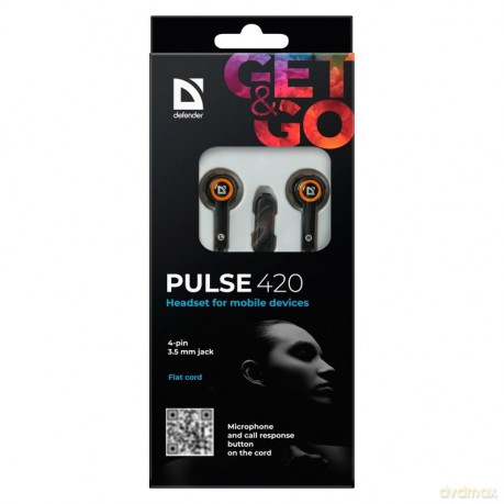 Słuchawki douszne z mikrofonem PULSE 420 Czarno-pomarańczowe