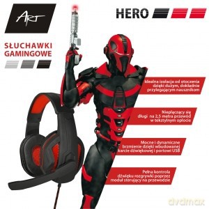 Słuchawki gamingowe z mikrofonem HERO USB