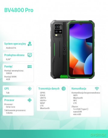 Smartfon BV4800 Pro 4GB/128GB zielony