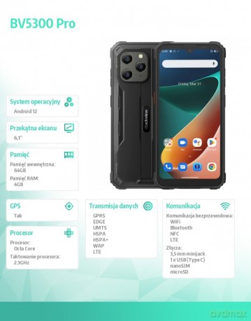 Smartfon BV5300 Pro 4/64GB czarny
