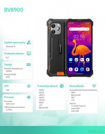 Smartfon BV8900 8/256GB pomarańczowy