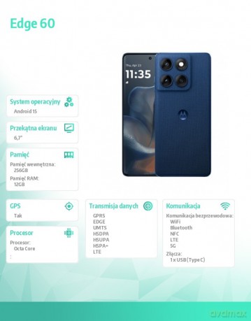 Smartfon Edge 60 12/256GB Gibraltar Sea-Blue