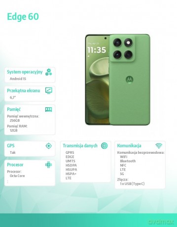 Smartfon Edge 60 12/256GB Shamrock-Green