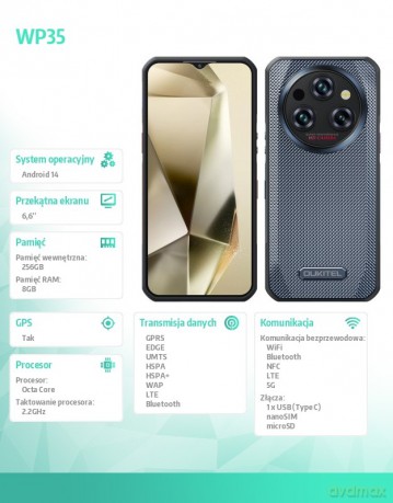 Smartfon WP35 8/256GB szary