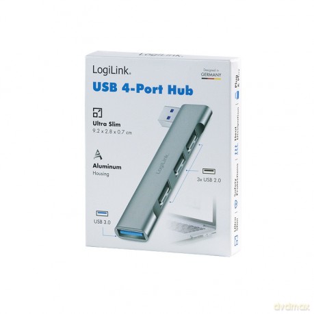 Smukły HUB USB-A do 1x USB-A 3.0 3xUSB-A 2.0