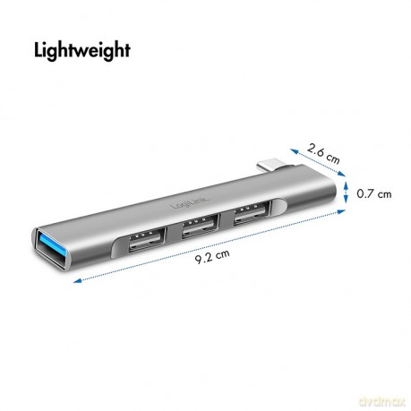 Smukły HUB USB-C do 1x USB-A 3.0 3xUSB-A 2.0
