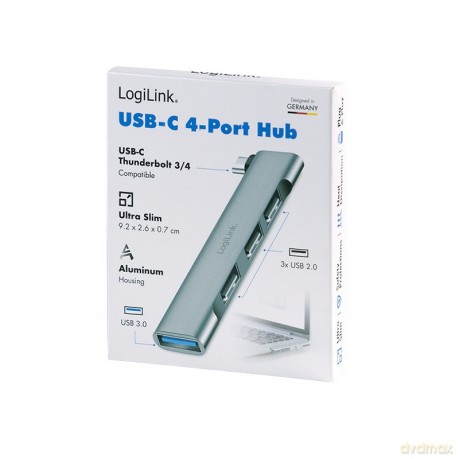 Smukły HUB USB-C do 1x USB-A 3.0 3xUSB-A 2.0